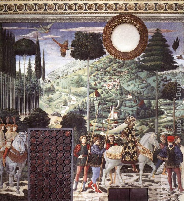 Procession of the Middle King (south wall) painting - Benozzo di Lese di Sandro Gozzoli Procession of the Middle King (south wall) art painting